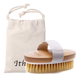 Ithyes Dry Brushing Body Brush Exfoliating Brush Natural Bristle Bath Brush for Remove Dead Skin Toxins Cellulite,treatment,improves Lymphatic Functions,exfoliates,stimulates Blood Circulation