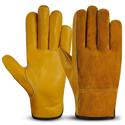 Pure Sharp Thorn Proof Gardening Gloves for Men &amp;amp; Women &amp;ndash; Cowhide Leather Rose Pruning &amp;amp; Cactus Gloves, Breathable Heavy Duty Garden Gloves With Strong Grip