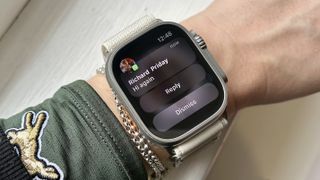 a whatsapp notification on the Apple Watch Ultra