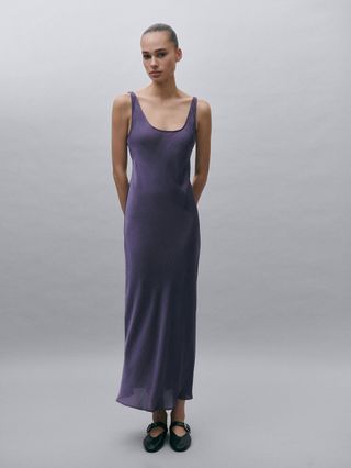 Zara, Pleated Ruffled Slip Dress