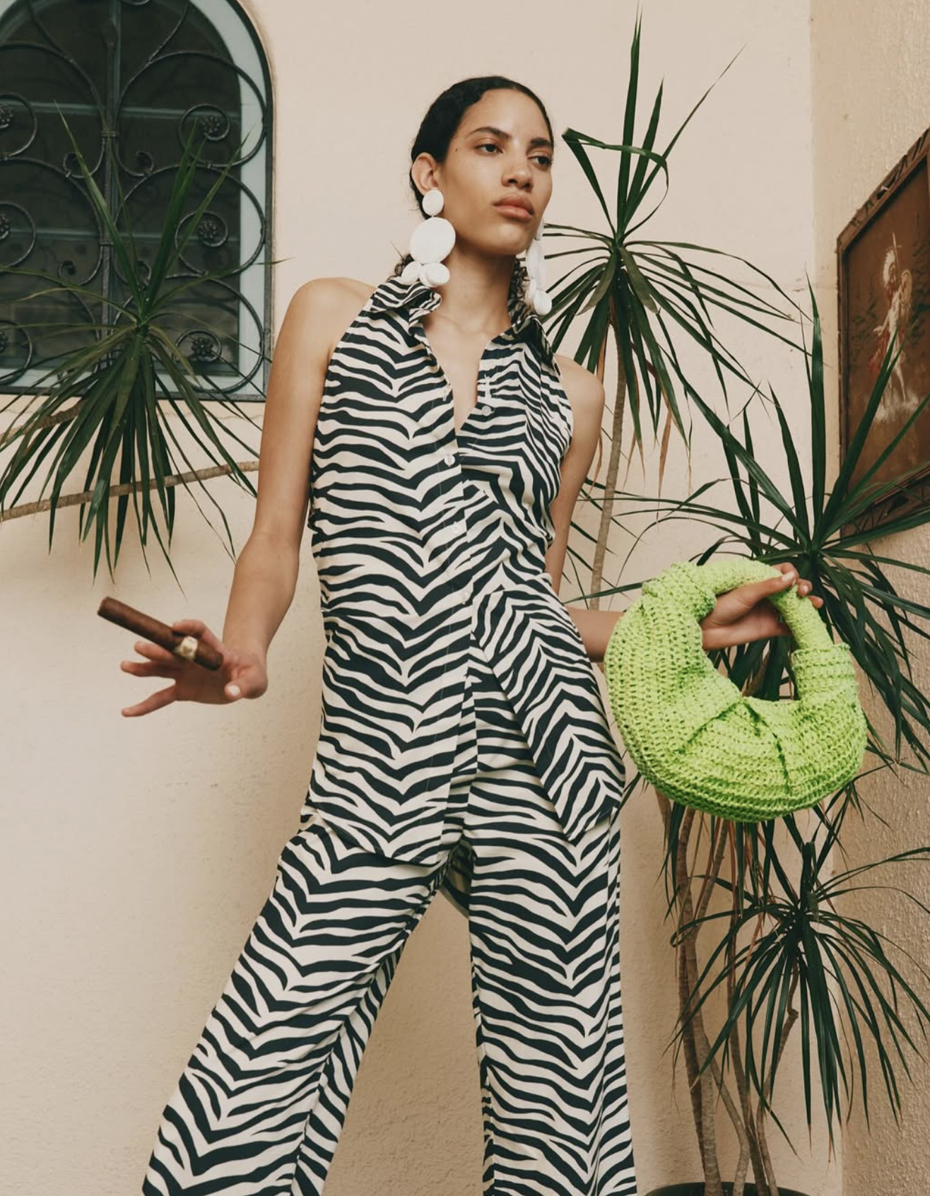 Simon Miller zebra print trouser top set