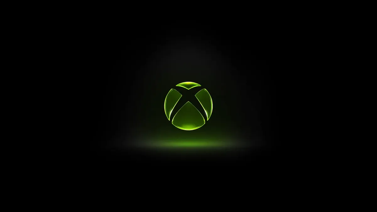 Xbox new logo in green against a black background