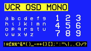 Graphic displaying VCR OSD Mono font.