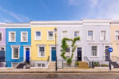 Colourful terraced houses in Chelsea, London