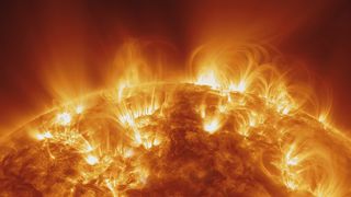 Solar flares erupt form the sun