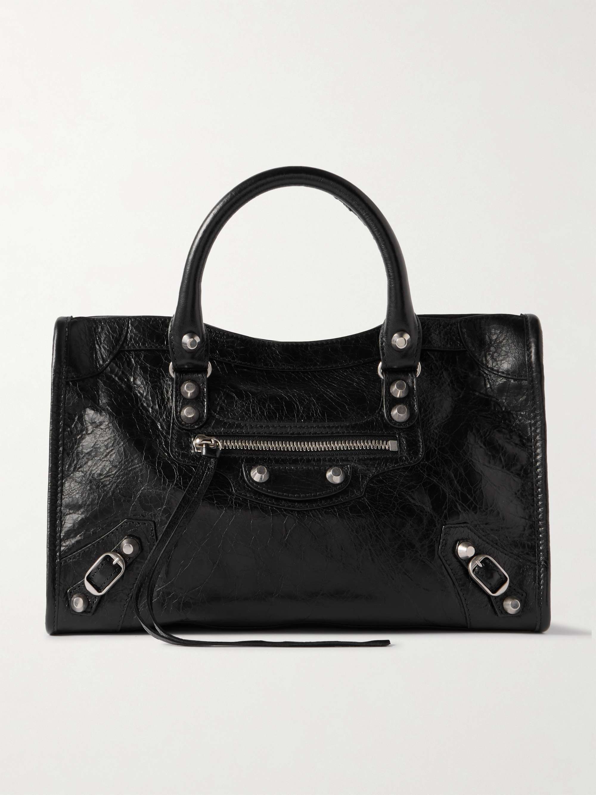 Le City Small Embellished Textured-Leather Tote