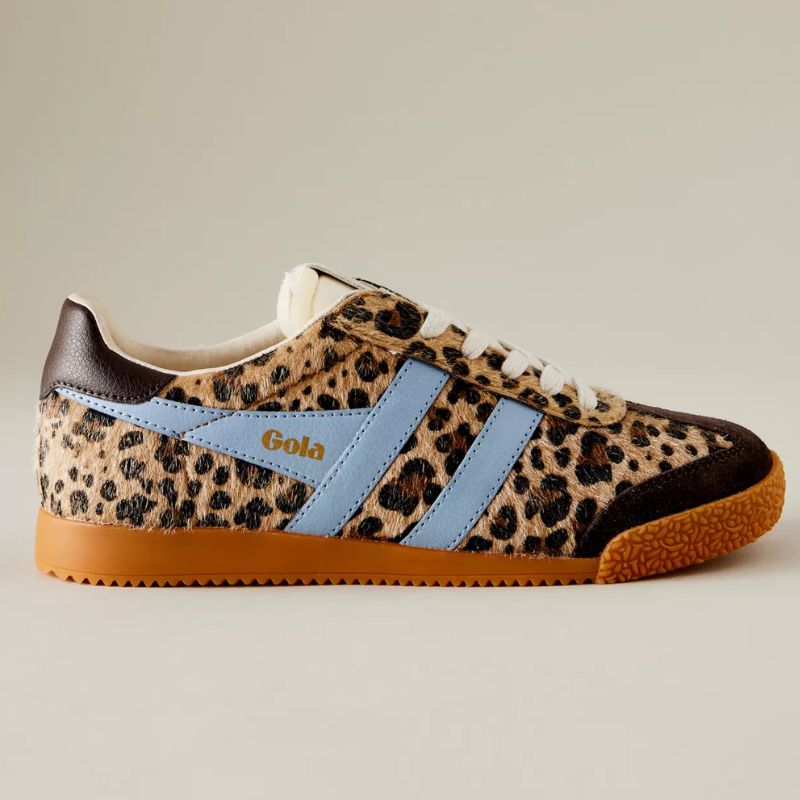 anthropologie X gola leopard print trainers