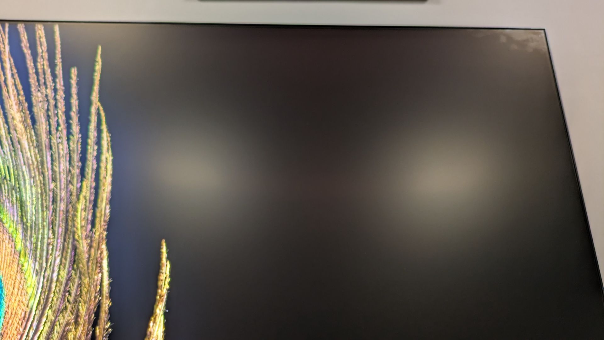 Sony Bravia 9 II with overhead light reflection on screen. It does a great job of reducing mirror-like reflections
