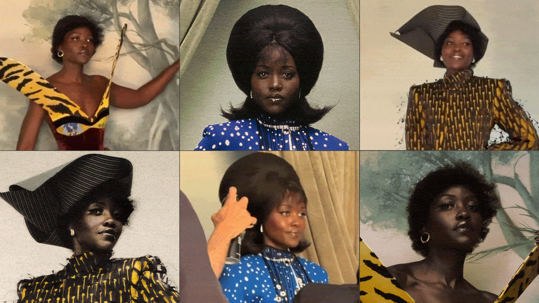 Collage of stills and gifs from Lupita Nyong'o's Who What Wear July beauty cover.