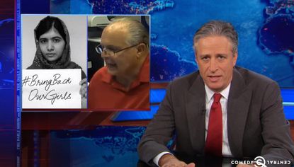 Jon Stewart serves up a brutal critique of Boko Haram, with a side of Rush Limbaugh flamb&eacute;