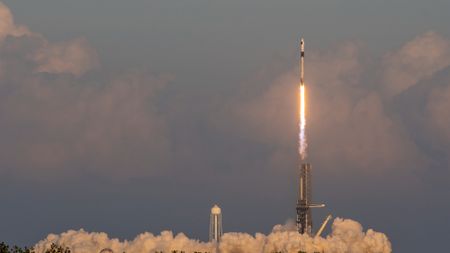 SpaceX's Crew-10 astronaut mission for NASA launches toward the International Space Station from Kennedy Space Center on March 14, 2025.