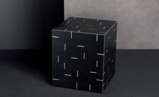 Black cube stool