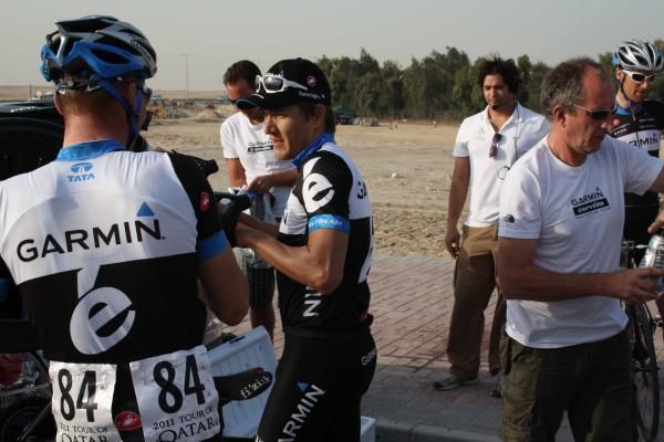 Heinrich Haussler (Garmin-Cervelo) immediately after winning stage two of the Tour of Qatar.