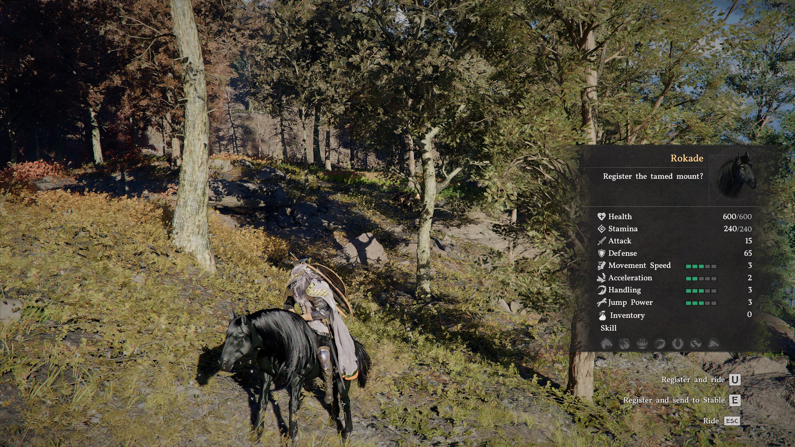 Crimson Desert legendary horses - Rokade tamed