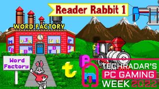 Ttitle screen of Reader Rabbit, an old edutainment game.