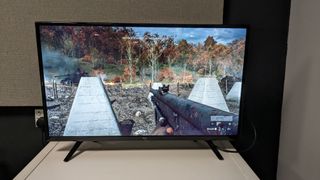 Amazon 32-inch 2-series with battlefield V on screen