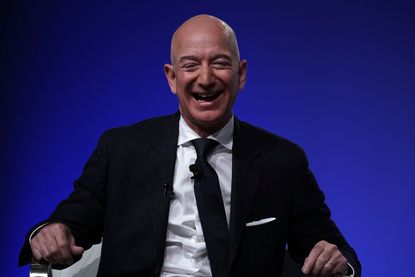 Amazon CEO Jeff Bezos on a panel