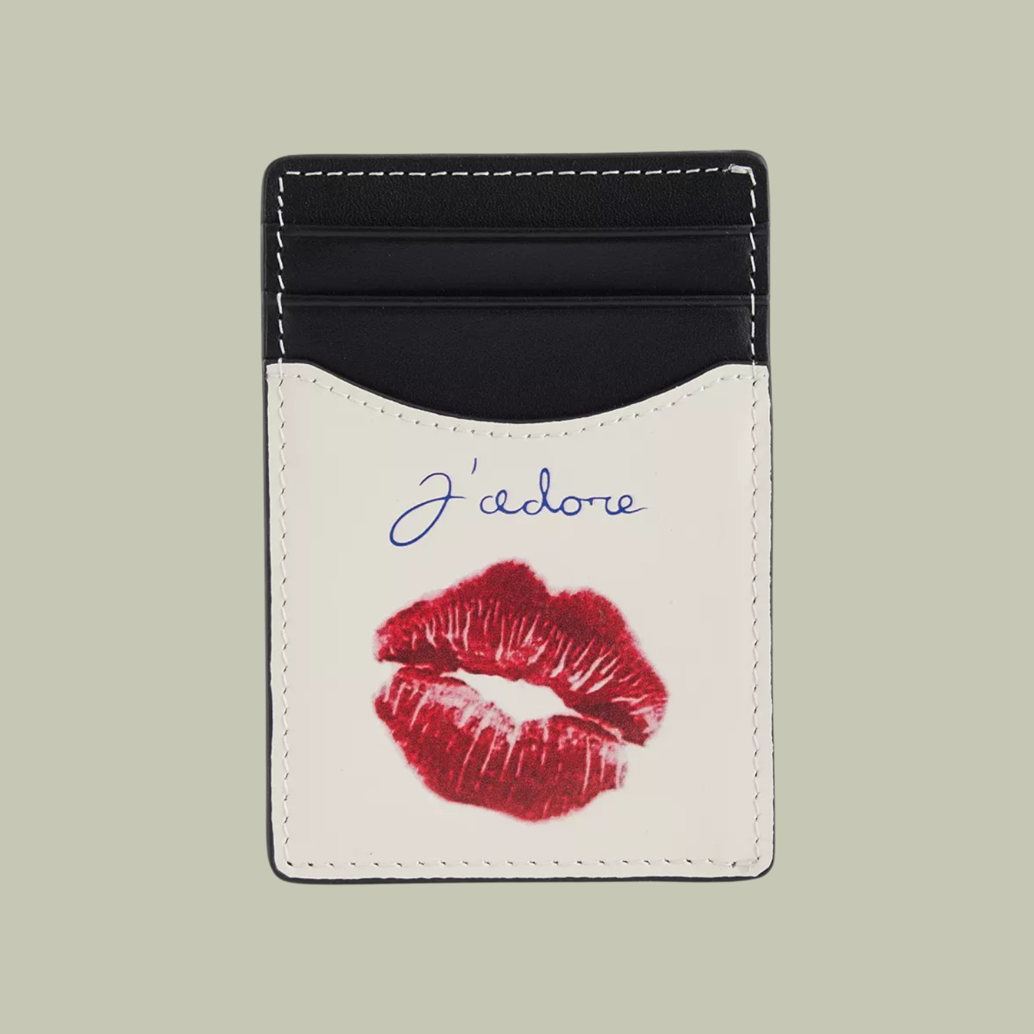 A card holder with a kiss