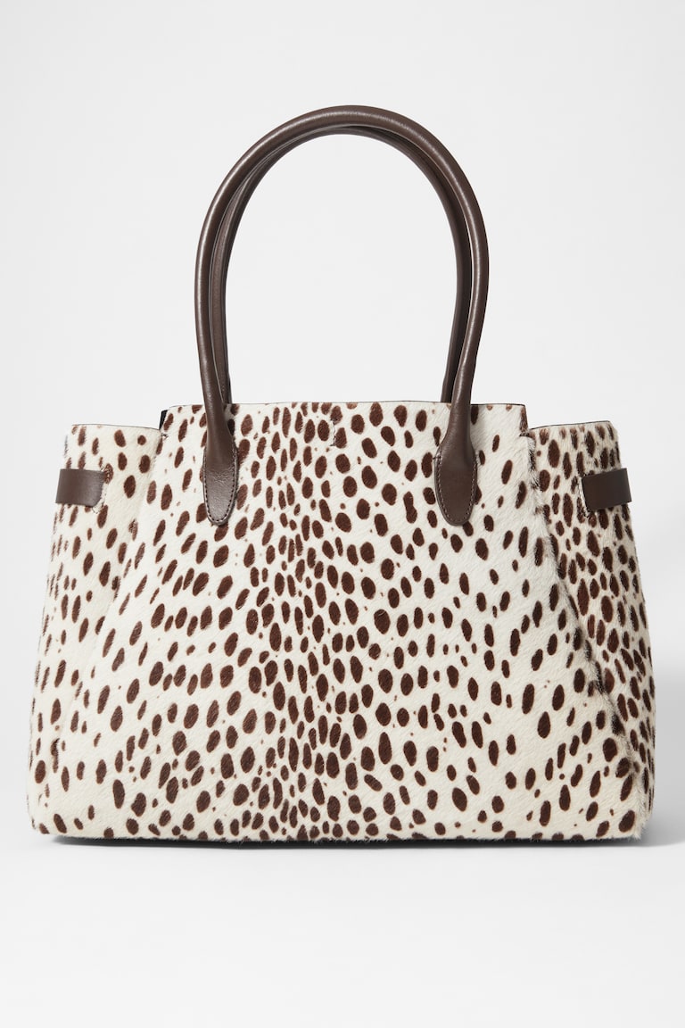 Animal-Print Leather Tote Bag
