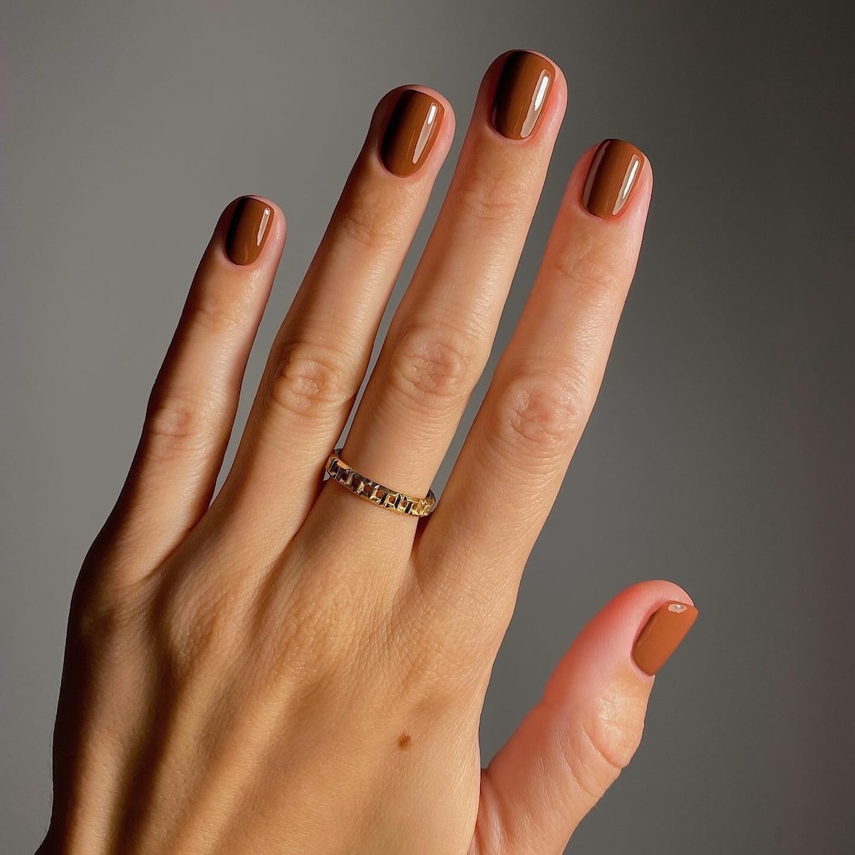 Suede brown nails