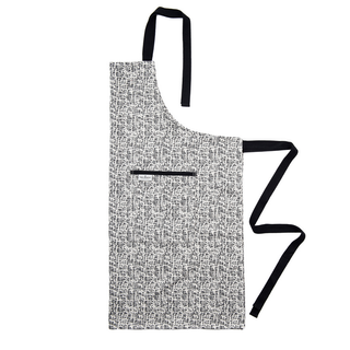 Monochrome and geometric print apron with adjustable straps