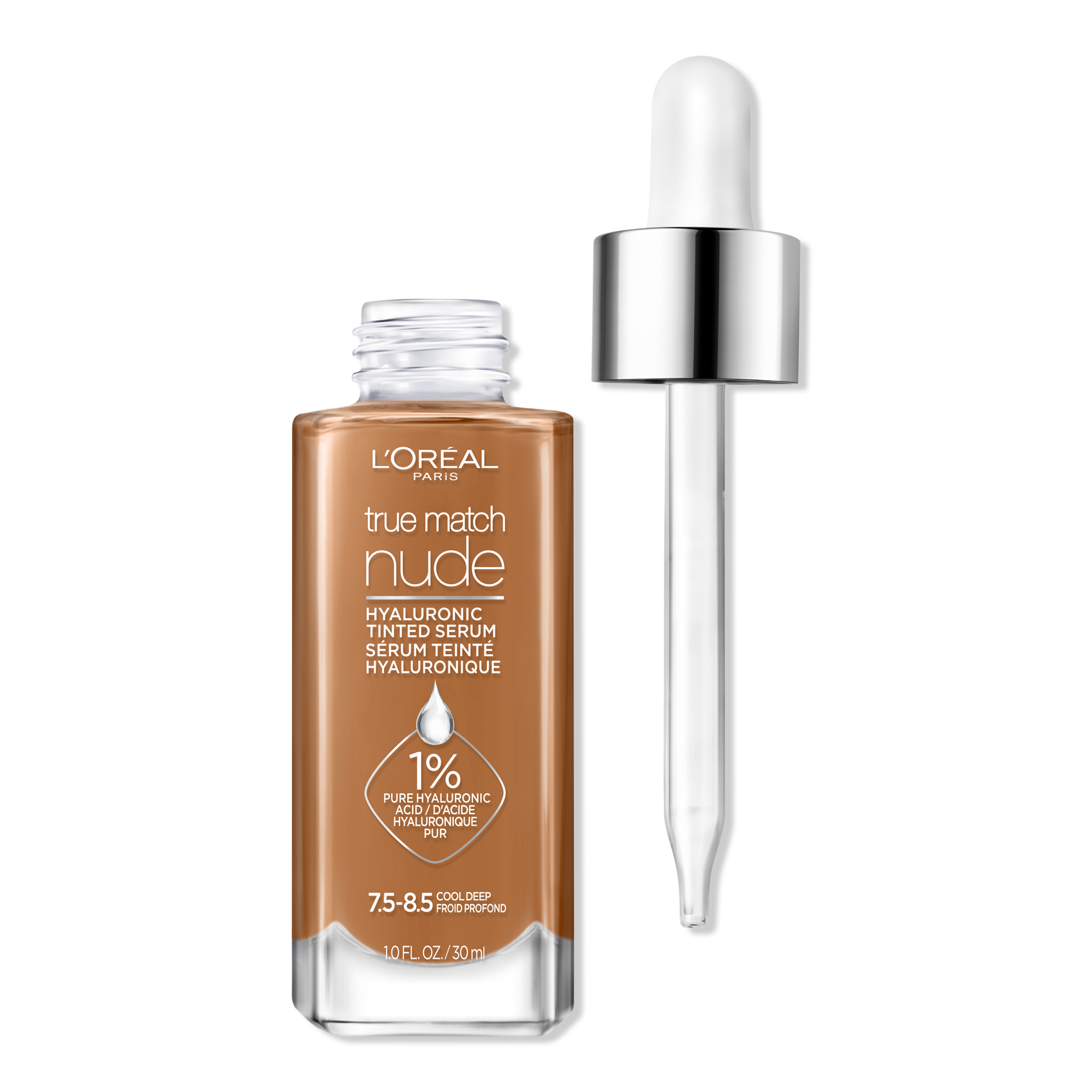 True Match Nude Hyaluronic Tinted Serum - 7.5-8.5 Cool Deep