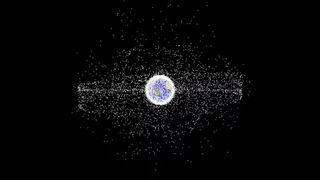 Map of satellites in space around Earth.