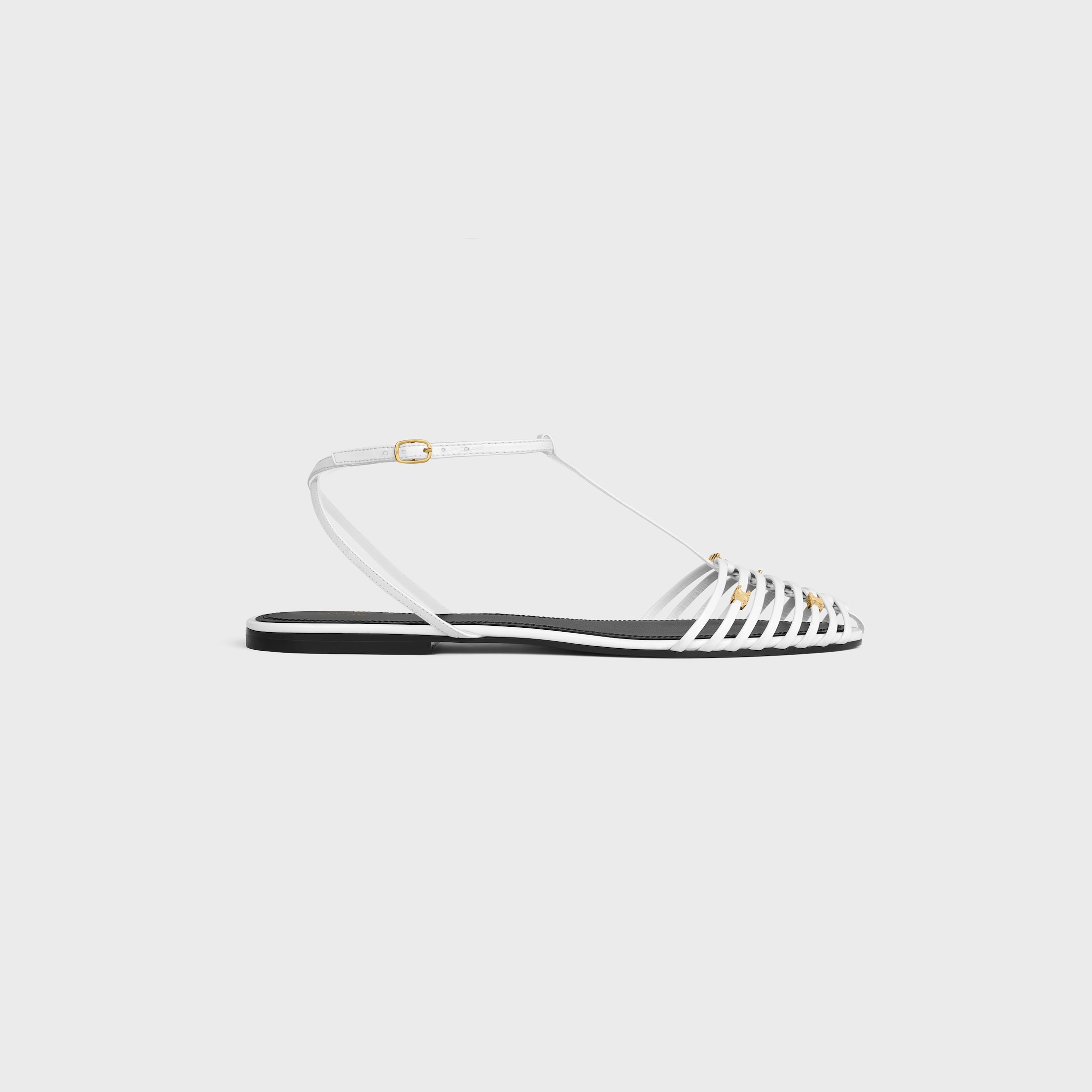 Cage Flat Sandal in Goatskin