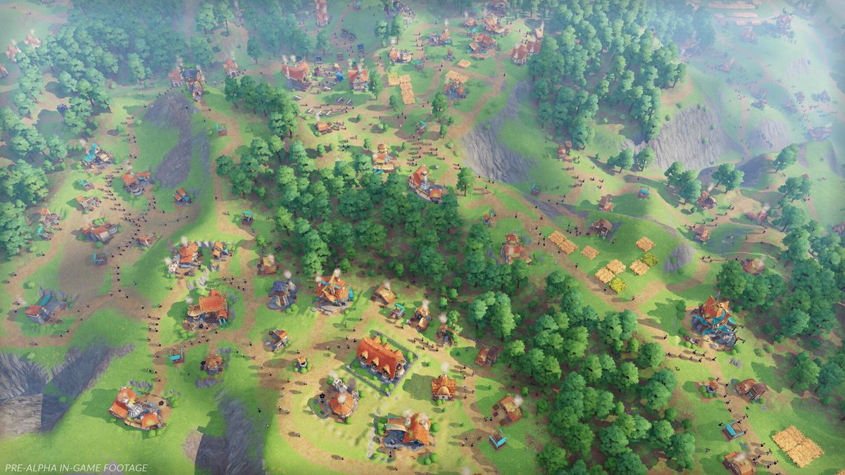 Image of pre-alpha gameplay from fantasy city-builder Pioneers of Pagonia