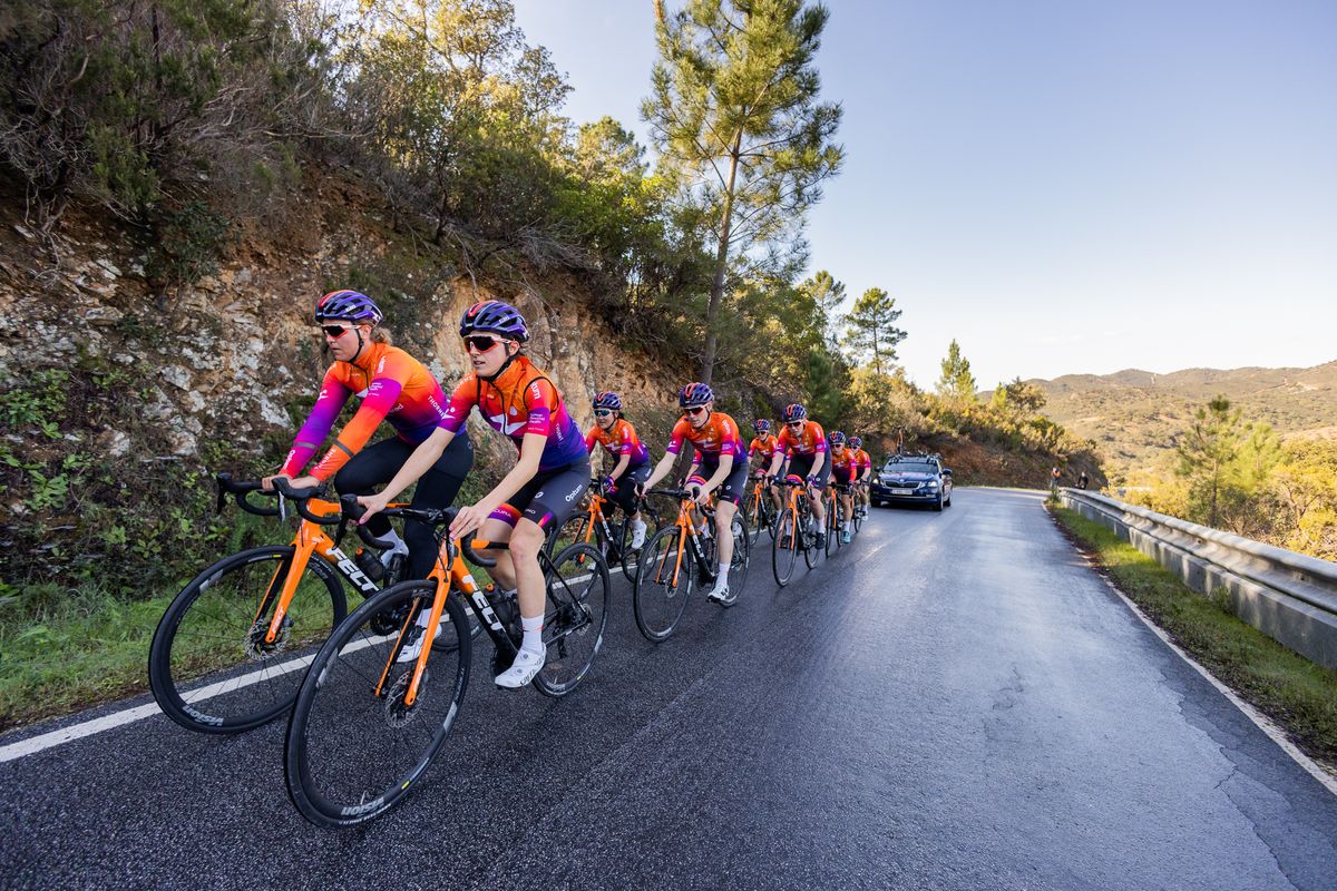 Human Powered Health women's peloton during January 2022 camp