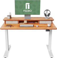 Fezibo standing desk with storage shelf and drawers