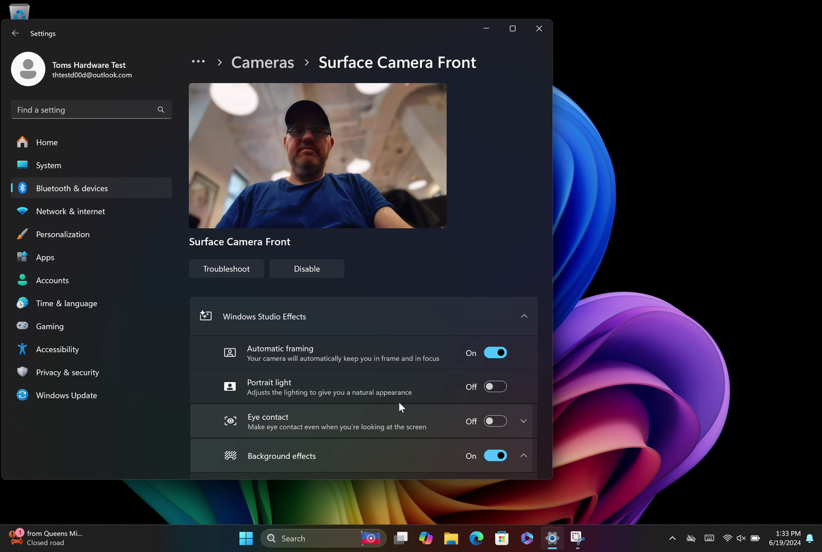 Studio effects menu