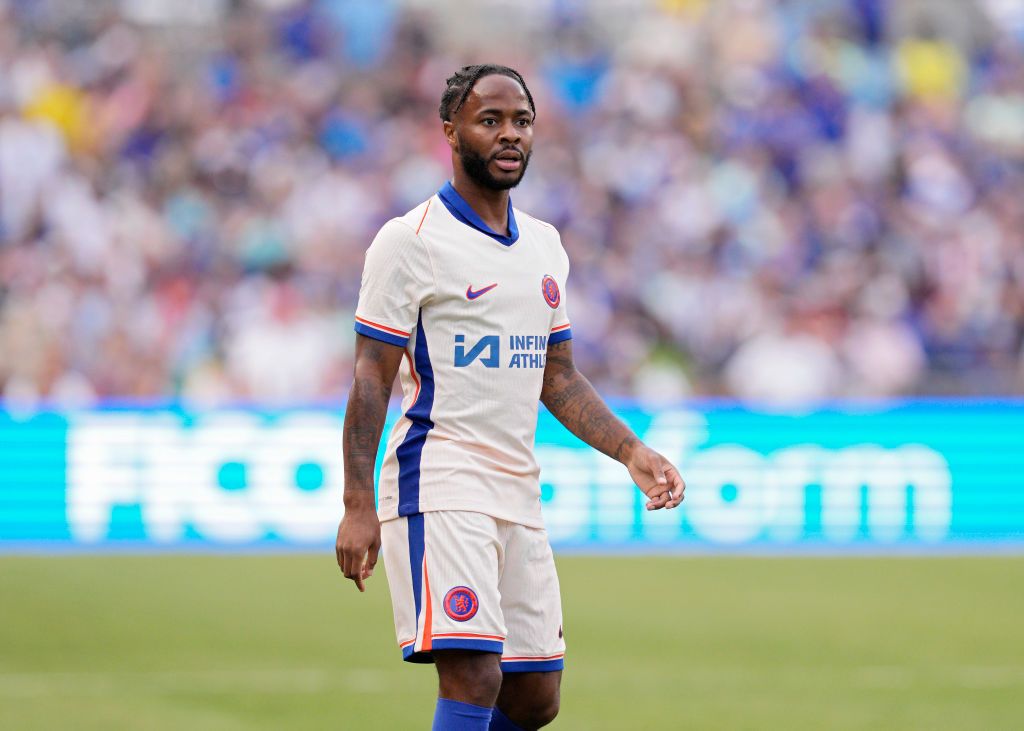 COLUMBUS, OHIO - AUGUST 03: Raheem Sterling #7 of Chelsea plays in a pre-season match against Manchester City at Ohio Stadium on August 03, 2024 in Columbus, Ohio. (Photo by Jeff Dean/Getty Images)