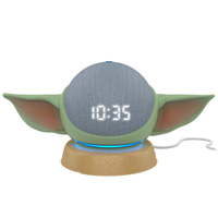 Amazon Echo Dot with Clock and Mandalorian Baby Grogu stand