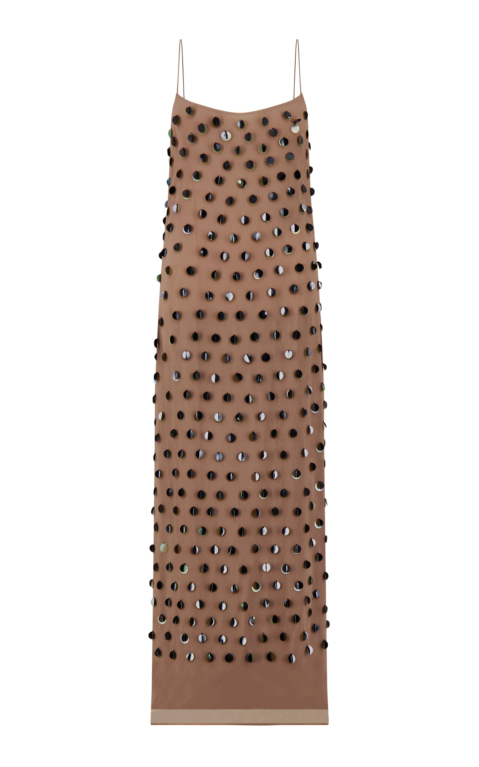 Paillette-Embroidered Georgette Slip Dress