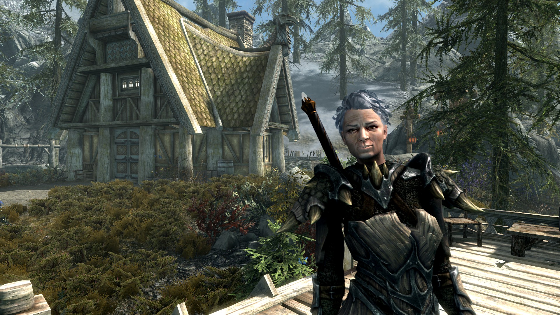 Shirley Curry, the Skyrim Grandma, with a two-handed sword on her back