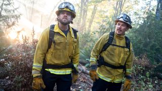 Bode and Manny in the forest in the Fire Country mid-season finale.