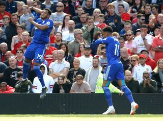 Cardiff's Nathaniel Mendez-Laing celebrates scoring his side’s first goal of the game from the penalty spot