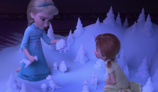 Anna and Elsa playing with Dumbo, Baymax, Snow White in Frozen II easter eggs