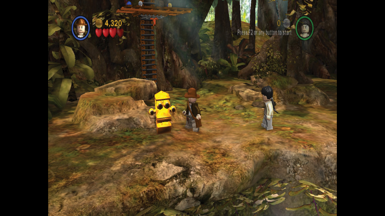 Indy contemplates an ancient statue in Lego Indiana Jones: The Original Adventures for PC - from Retro Gamer magazine
