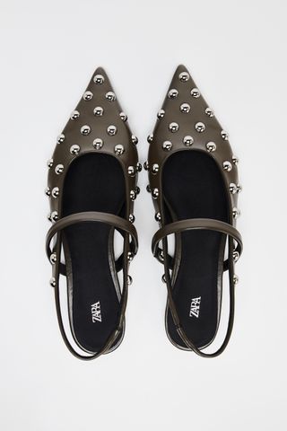 Studded Flat Slingbacks