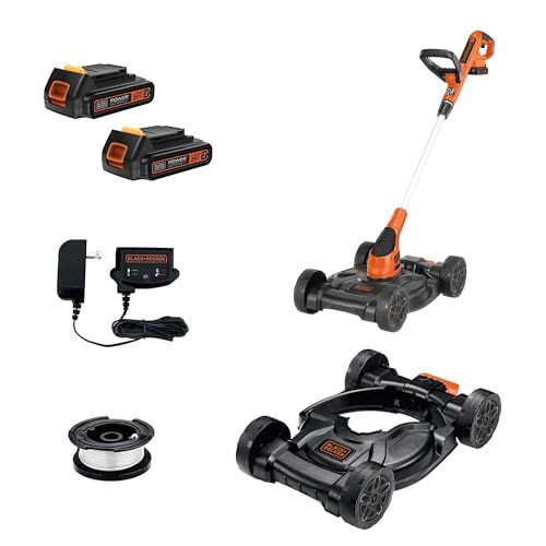 Black+Decker Weed Eater, Lawn Edger and Cordless Lawn Mower 3 in 1 Combo