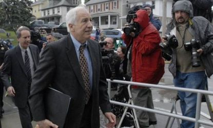 Former Penn State assistant football coach Jerry Sandusky arrives at the Centre County Courthouse: The jury is set to begin deliberations on the 51 counts against Sandusky in the child sex-ab