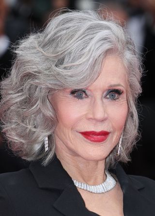 Jane Fonda attends "Le Deuxième Acte" ("The Second Act") Screening & opening ceremony red carpet at the 77th annual Cannes Film Festival at Palais des Festivals on May 14, 2024 in Cannes, France.