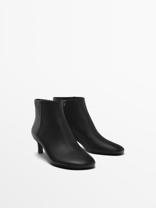 Massimo Dutti, Leather Heeled Ankle Boots