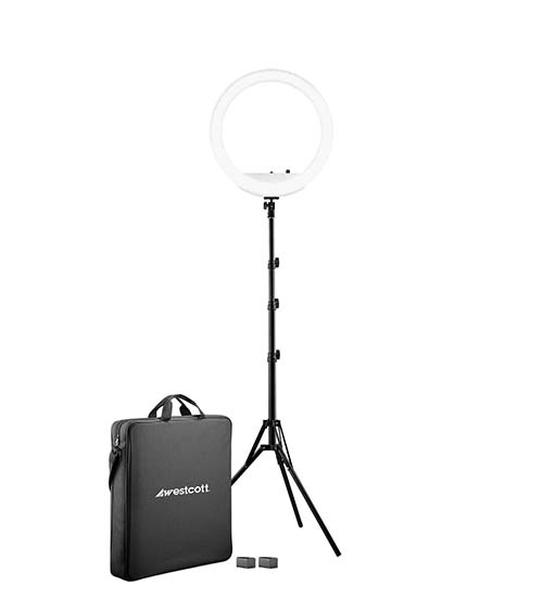 Westcott 18-inch ring light on white background