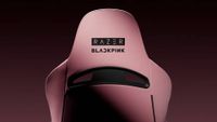 Image of the back of the Razer Blackpink gaming chair, as seen on the official YouTube reveal video.