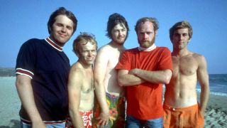 The Beach Boys on the beach in July 1967 in Los Angeles, California