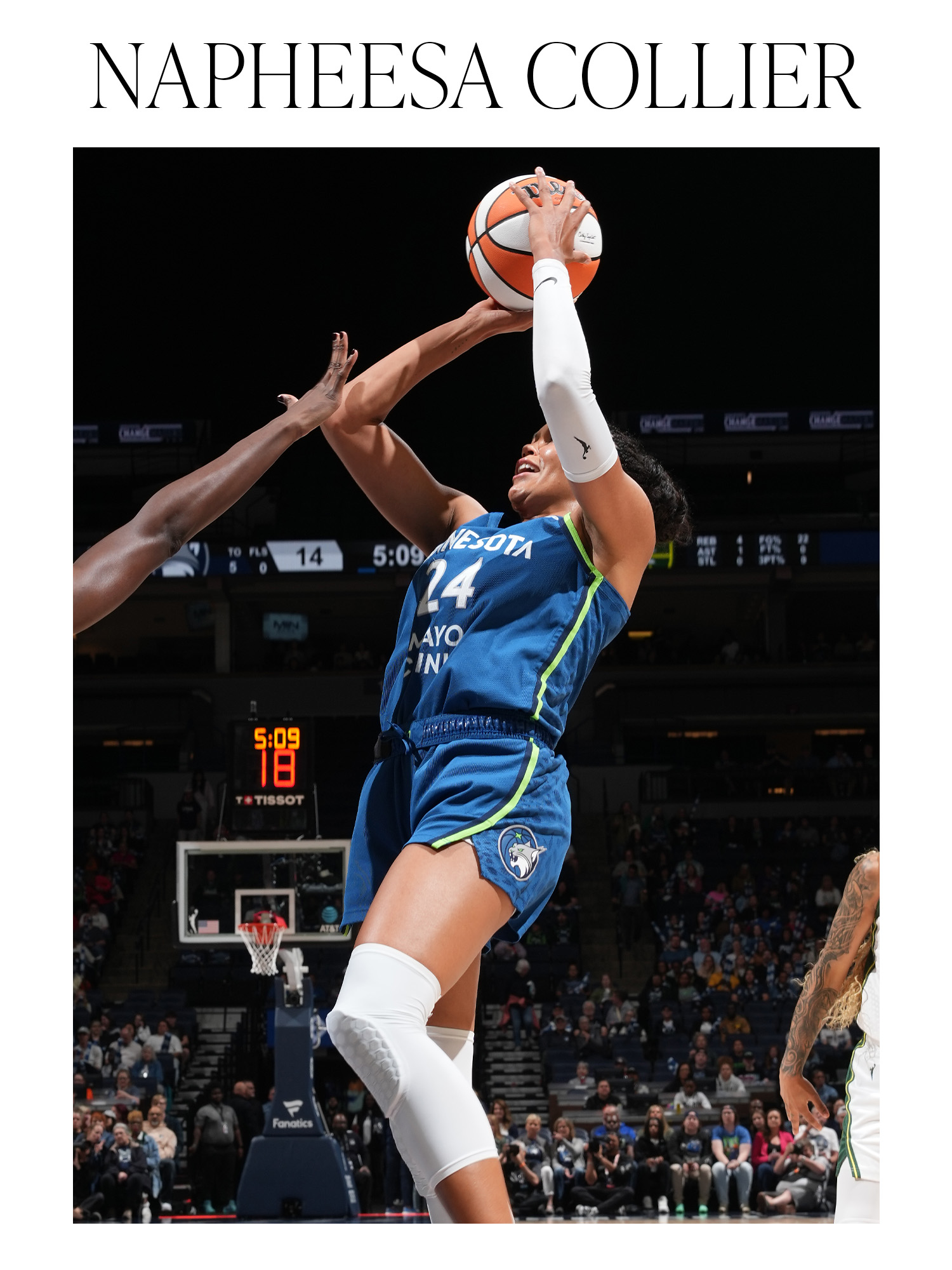Napheesa Collier #24 of the Minnesota Lynx shoots the ball during the game on May 27, 2025 at Target Center in Minneapolis, Minnesota.
