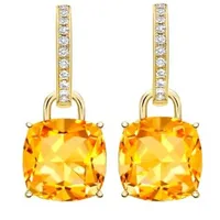 Cushion Citrine and Diamond Detachable Earrings, £1,600| Kiki McDonough